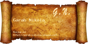Garab Nikola névjegykártya